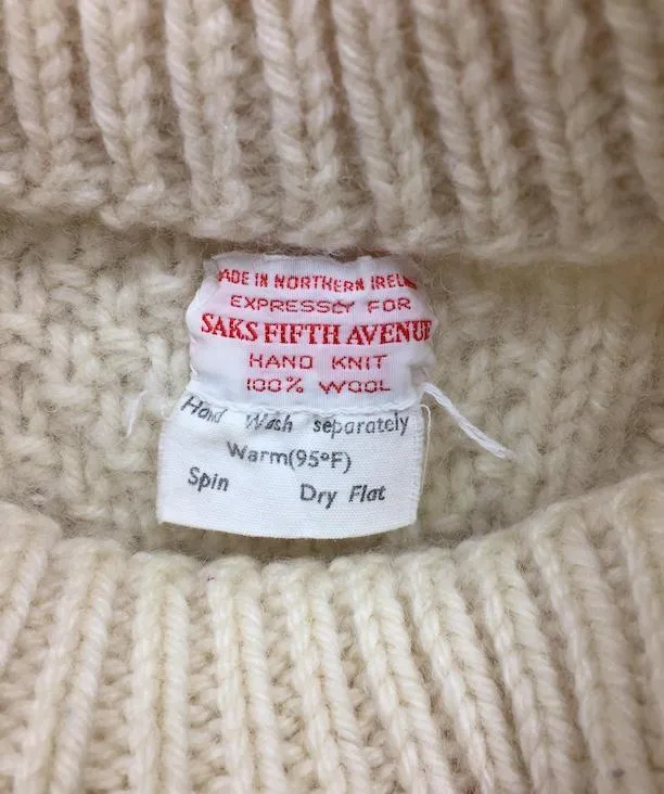 1960s Vintage Wool Sweater / Saks Fifth Avenue / Northern Ireland
