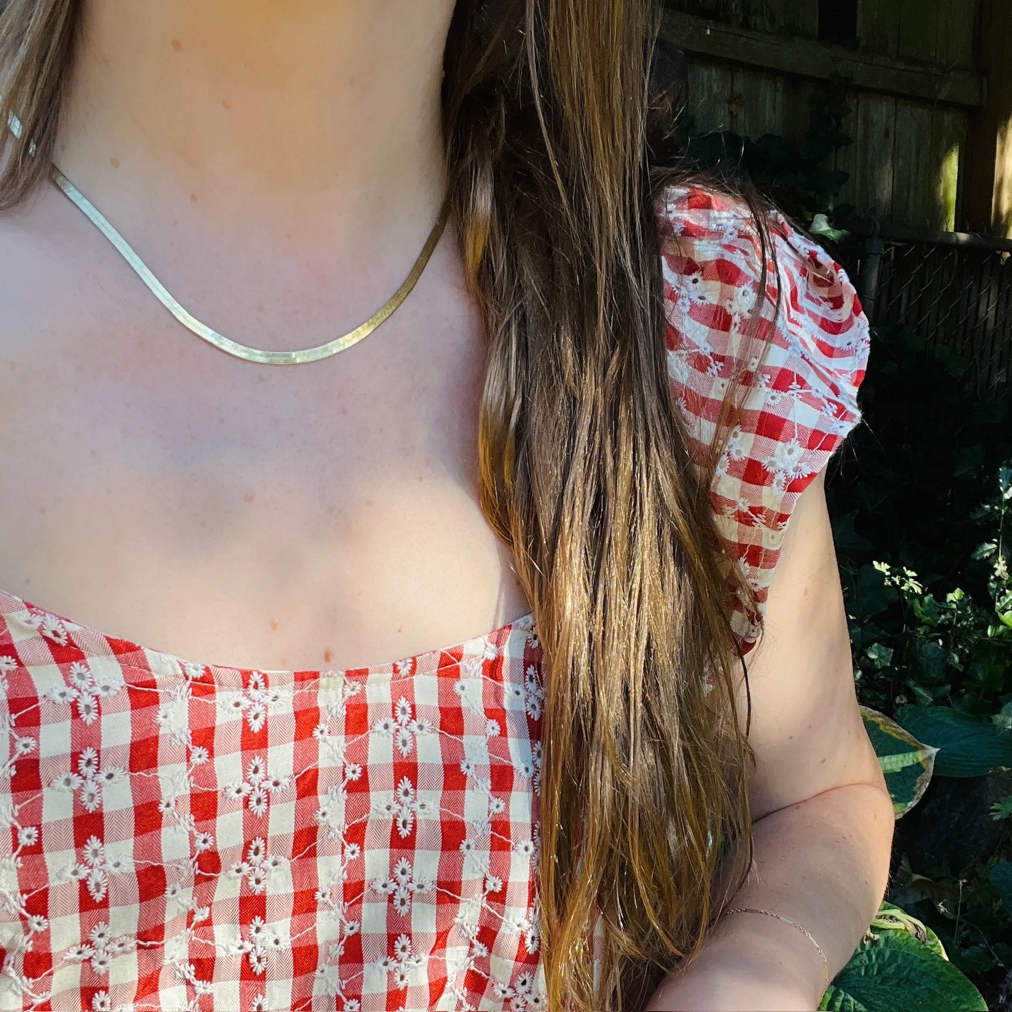 1980s Vermeil Herringbone Chain