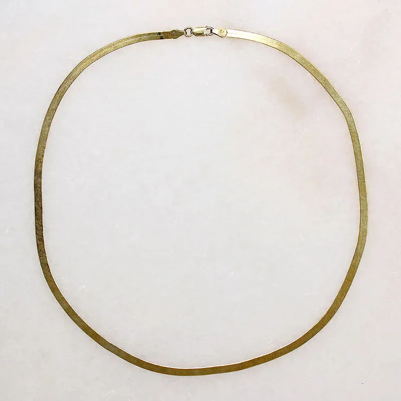 1980s Vermeil Herringbone Chain