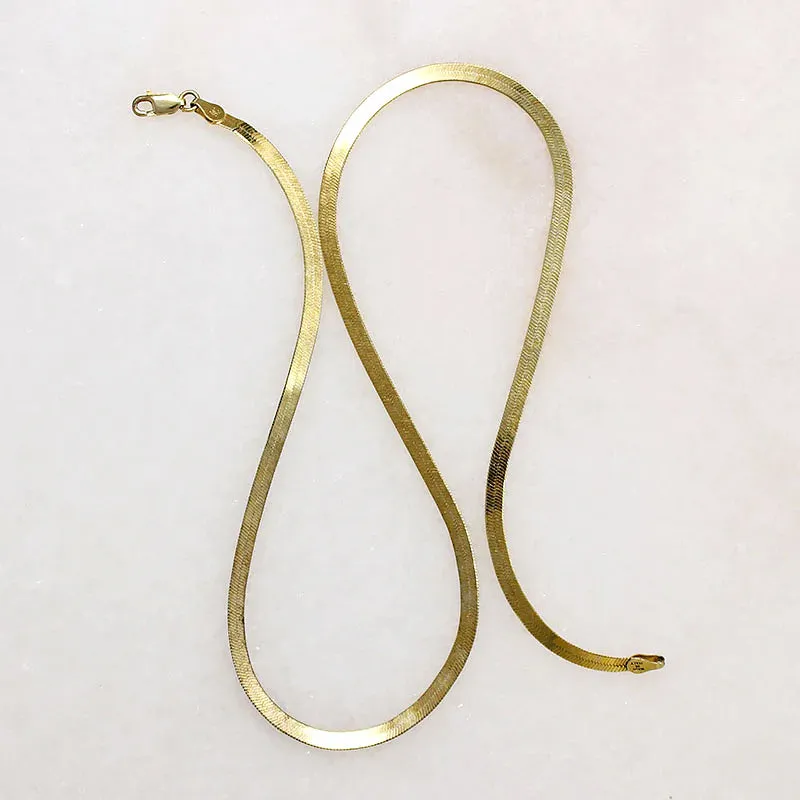 1980s Vermeil Herringbone Chain