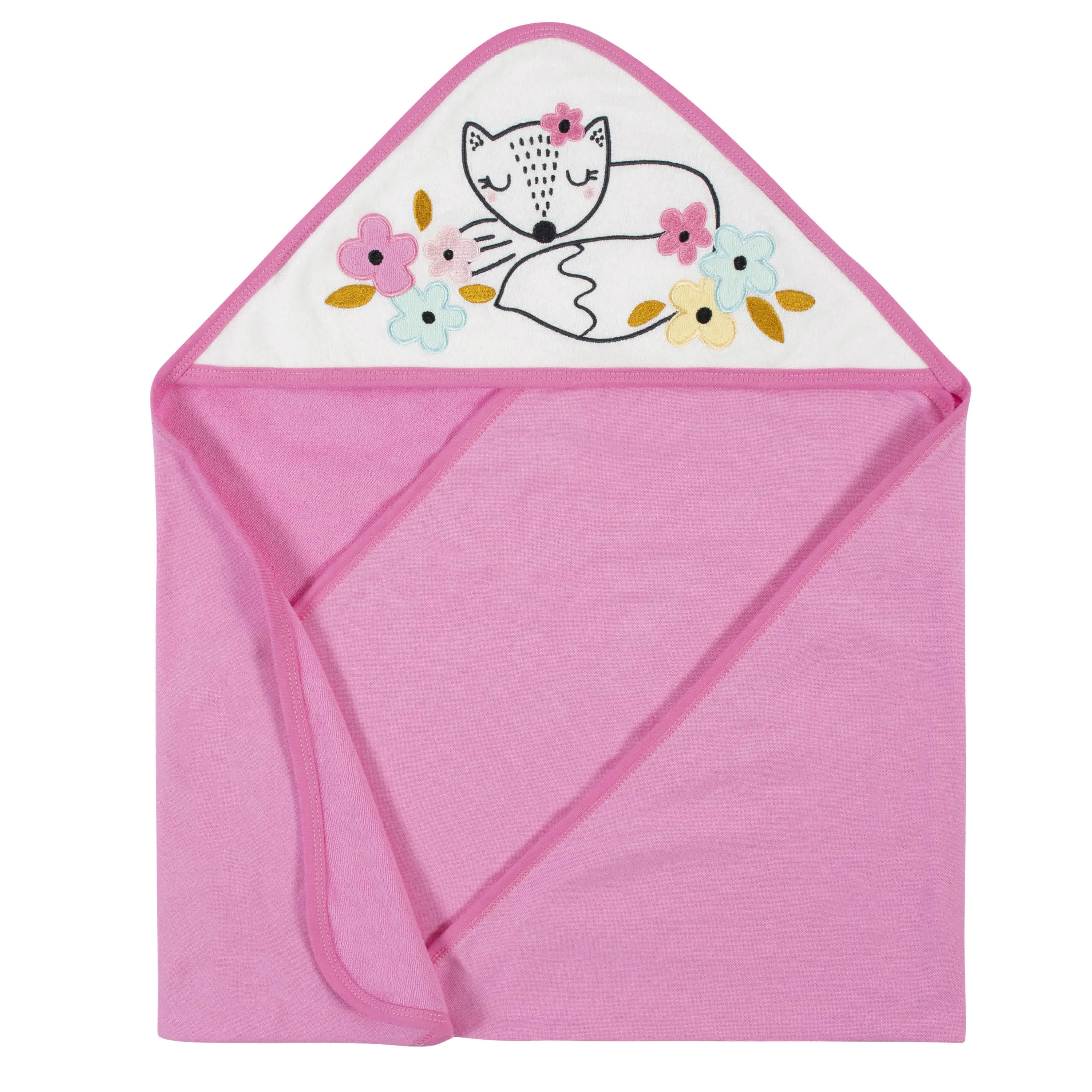 2-Pack Baby Girls Fox Hooded Towels