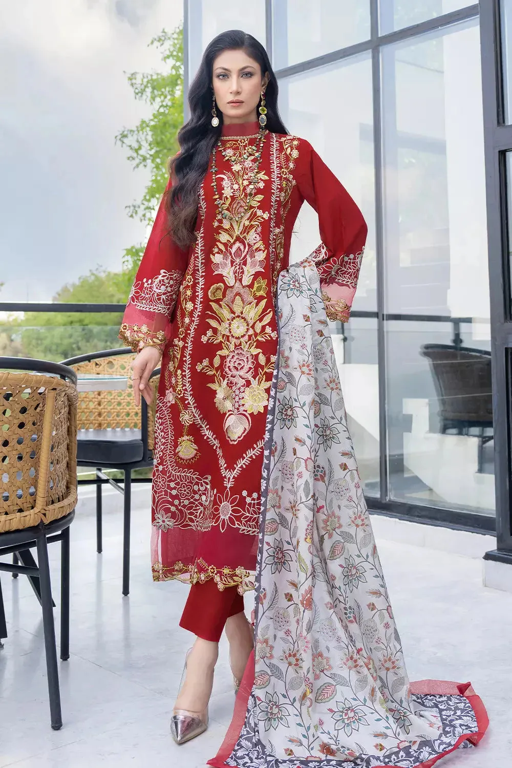 3PC Embroidered Unstitched Lawn Suit KSE-2626