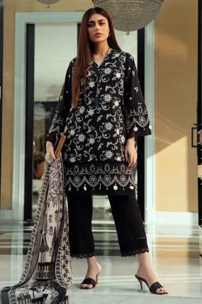3PC Unstitched Chikankari Embroidered Lawn