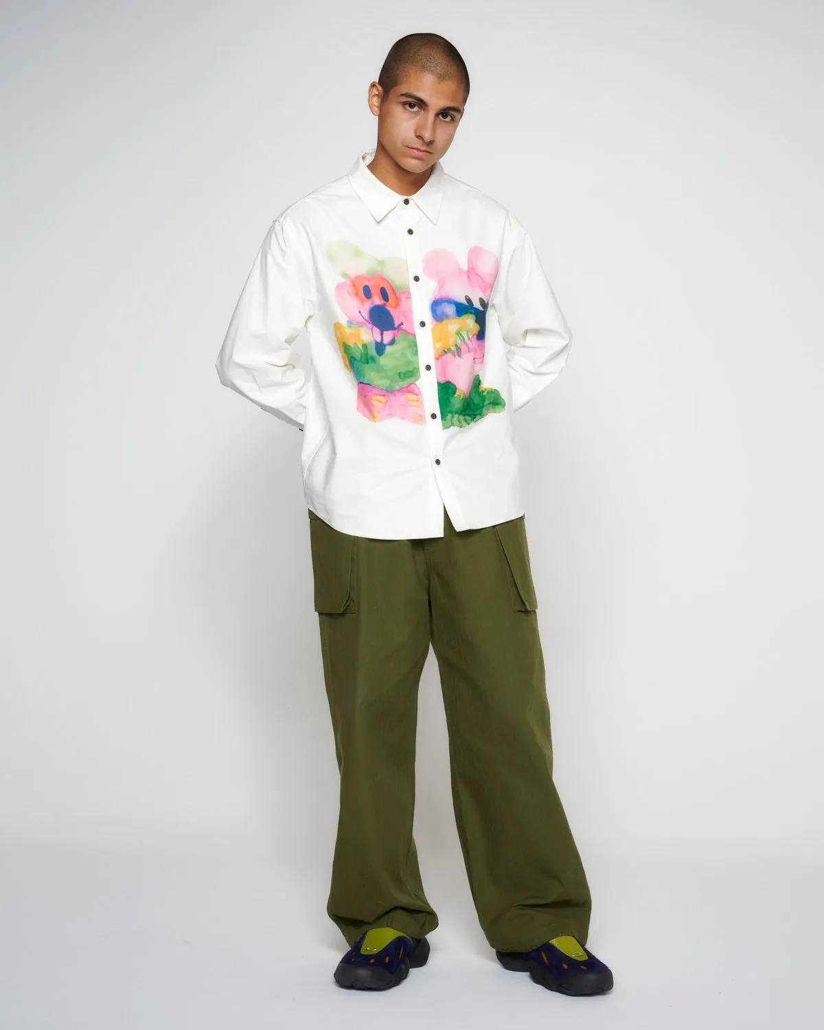 Alfie Cotton Oxford Shirt - White