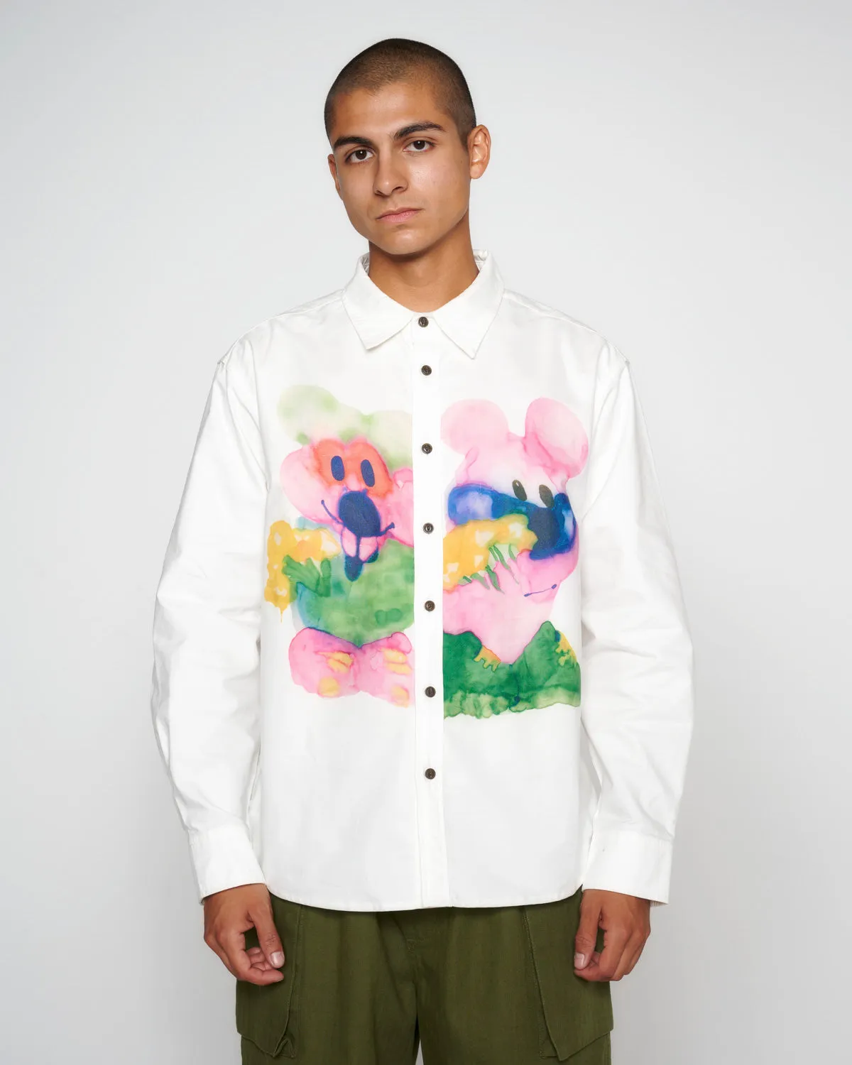Alfie Cotton Oxford Shirt - White
