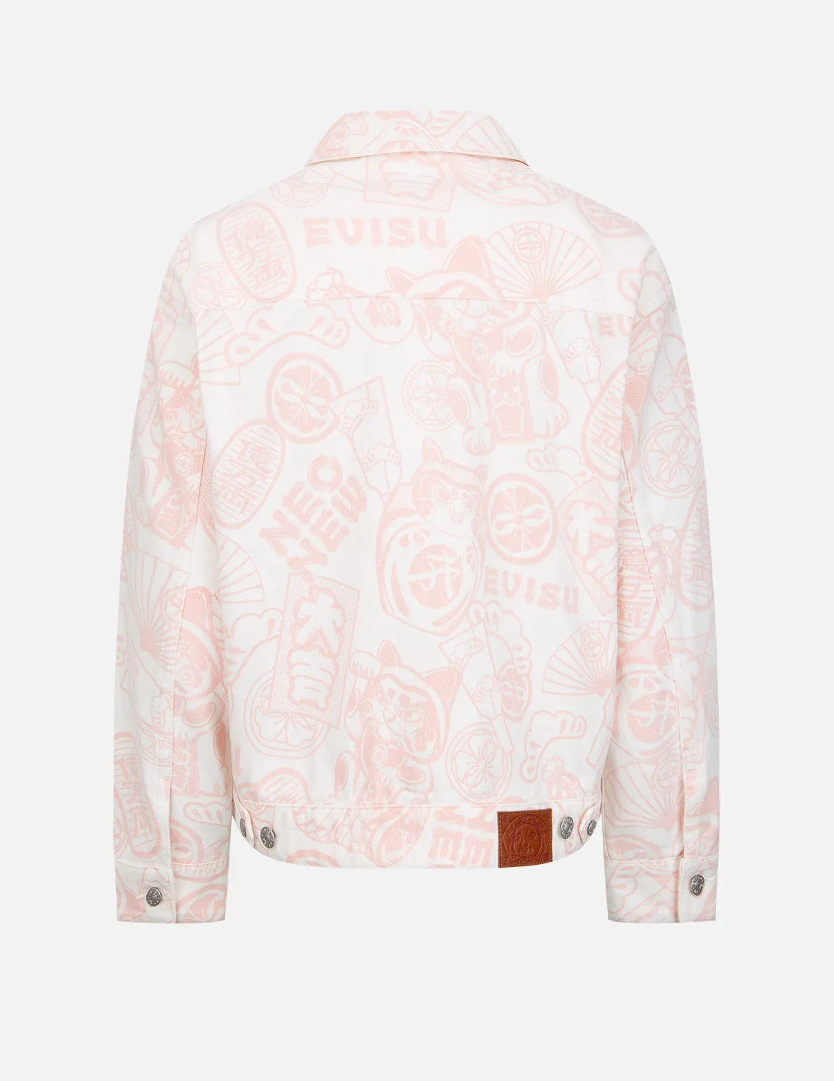Allover EVISU Squad Discharge-Print Denim Jacket