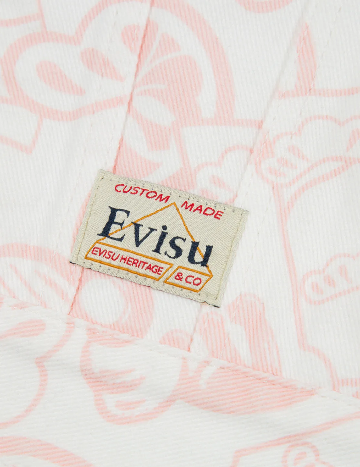 Allover EVISU Squad Discharge-Print Denim Jacket