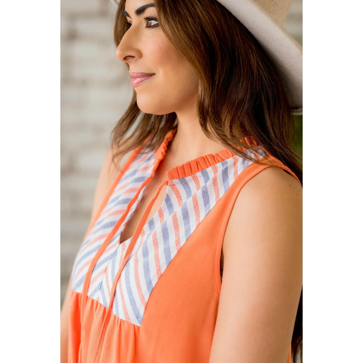 Angled Stripe Accent Tank