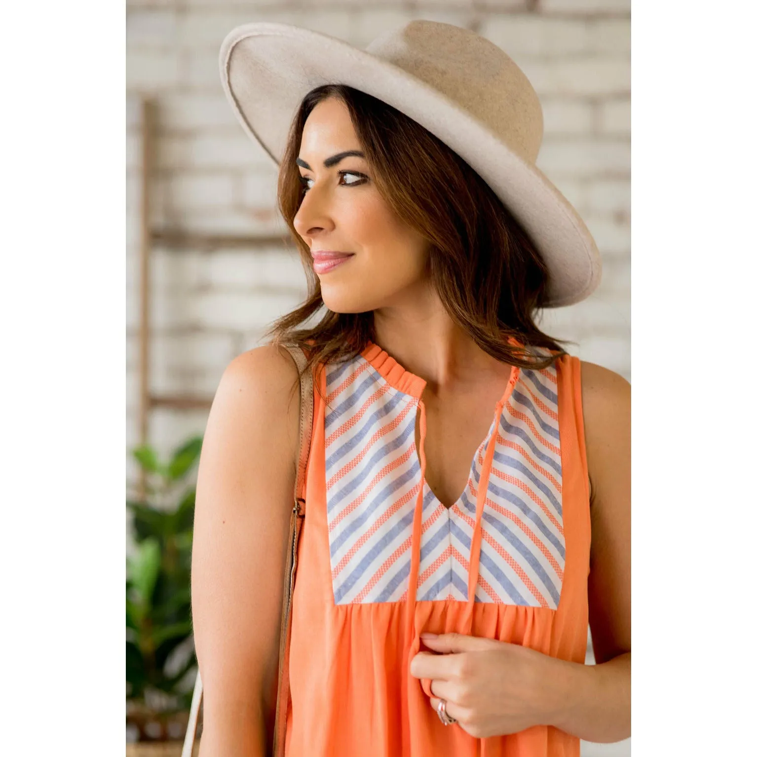 Angled Stripe Accent Tank