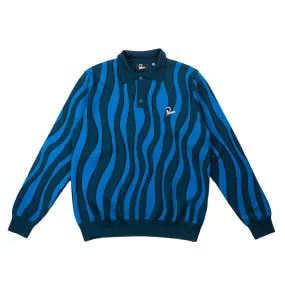 Aqua Weed Waves Knitted Polo (Multi)
