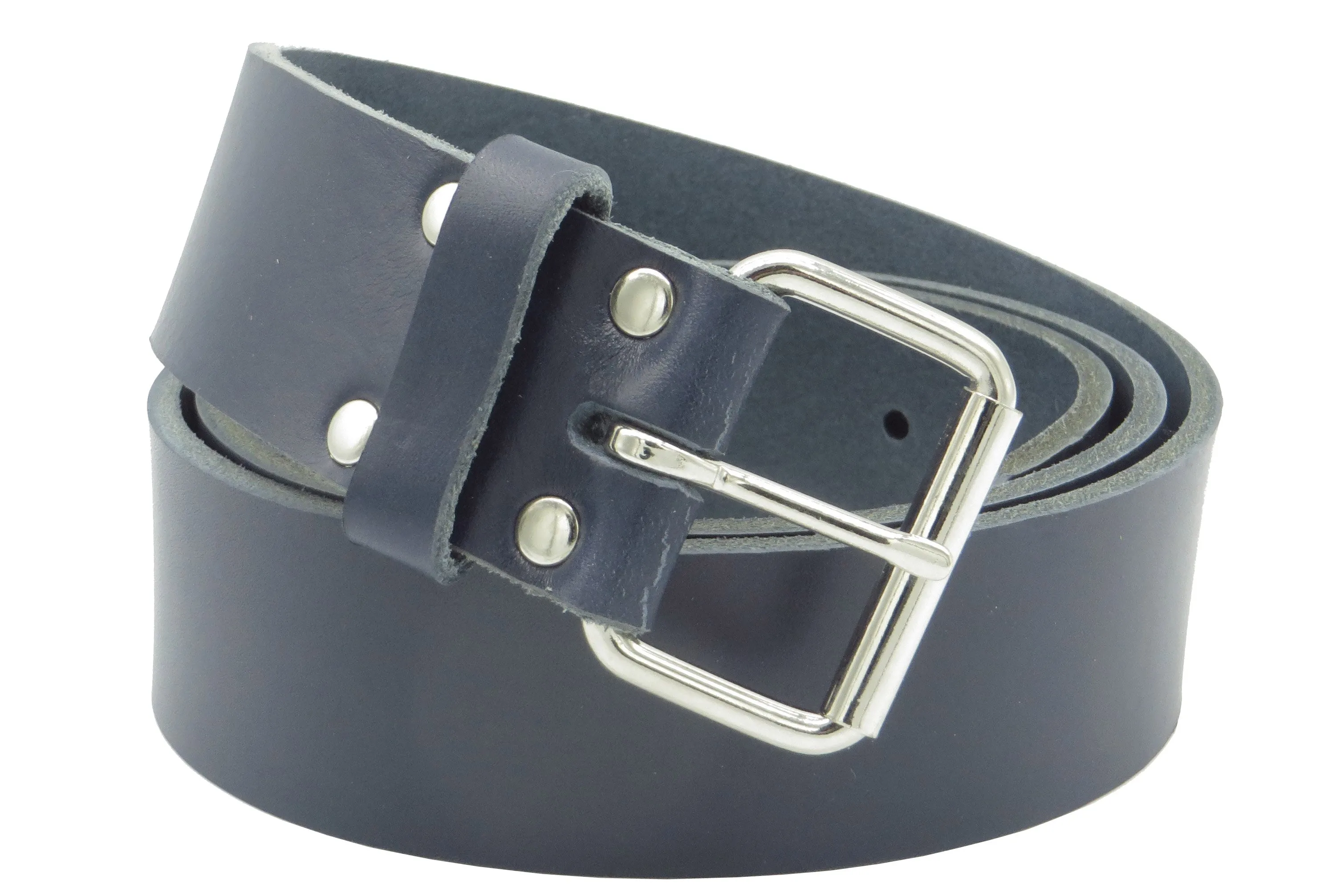 Arbeitsgürtel Ledergürtel Handwerkergürtel 4 cm breit dunkelblau Rindsleder