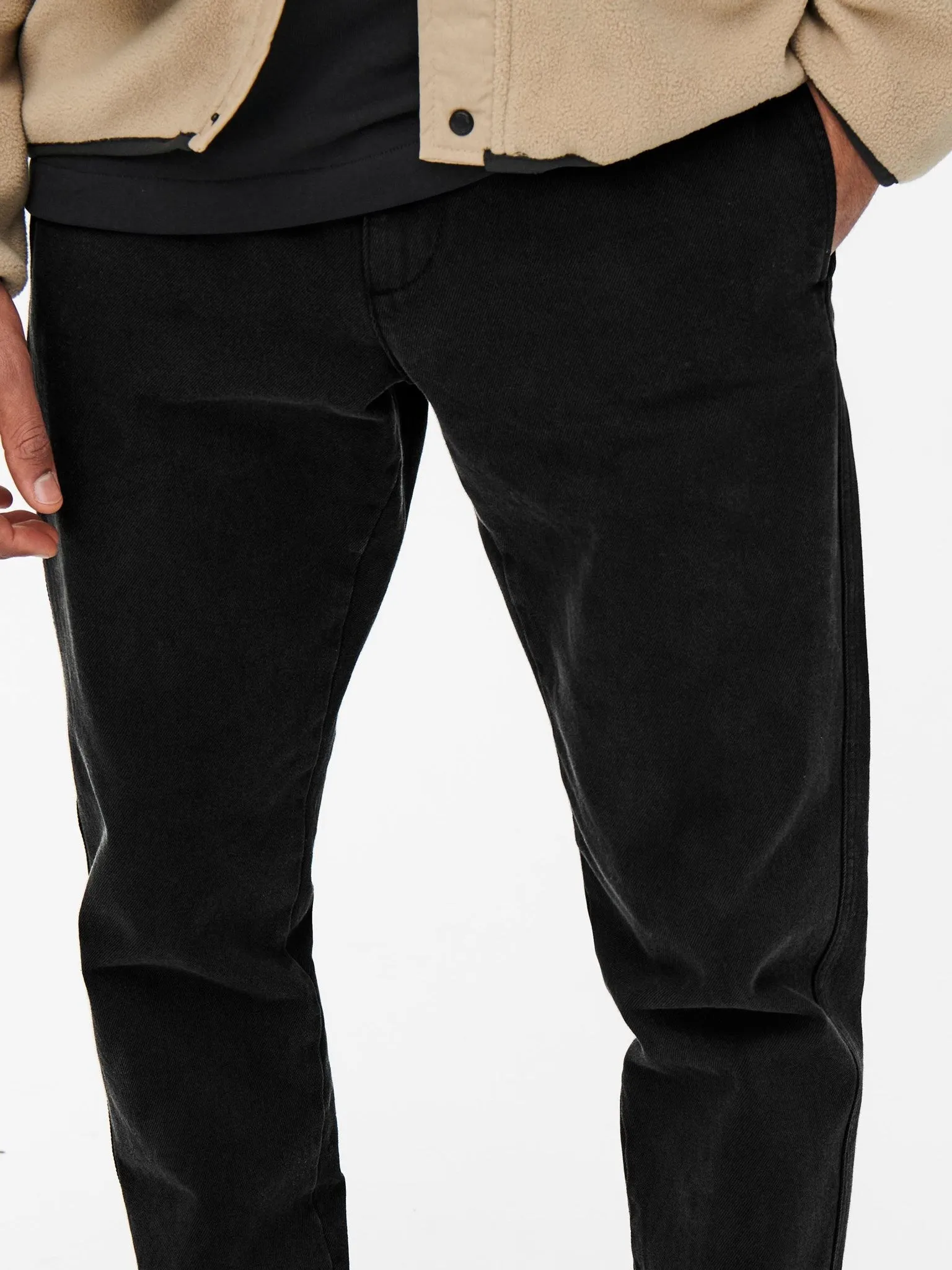 Avi Beam Chino Twill Pants - Sort
