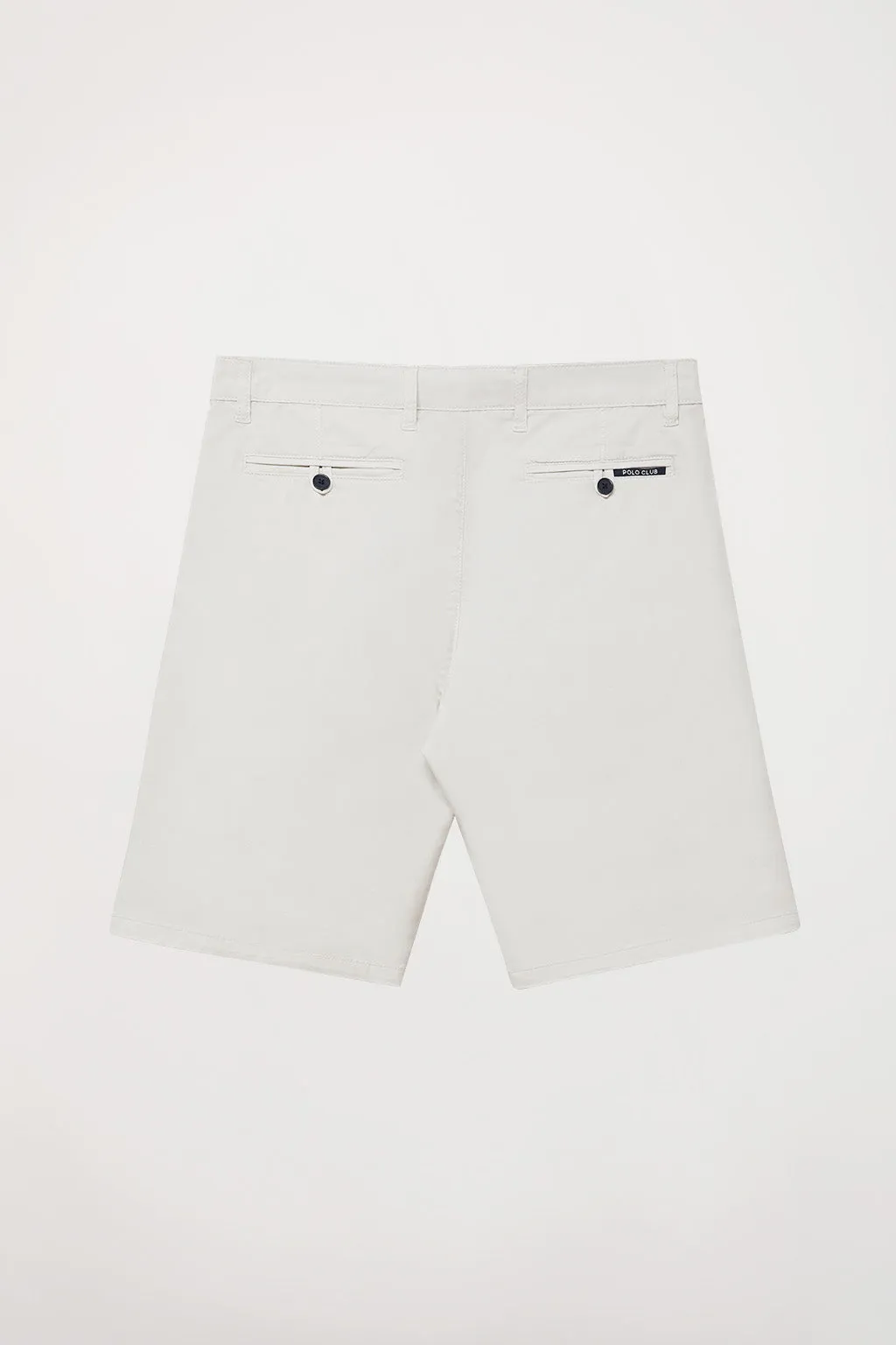 Bermuda relajada gris claro con logo bordado