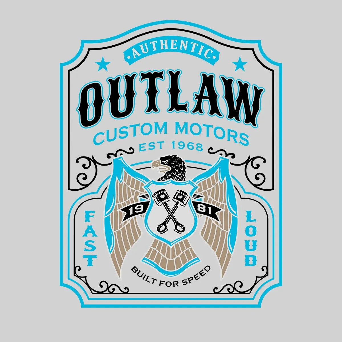 Biker Authentic Outlaw T-Shirt Motorbike Motorcycle Cafe Racer Chopper Bike T-shirt for Kids
