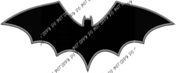 Black Bat faux embroidery DTF Transfer