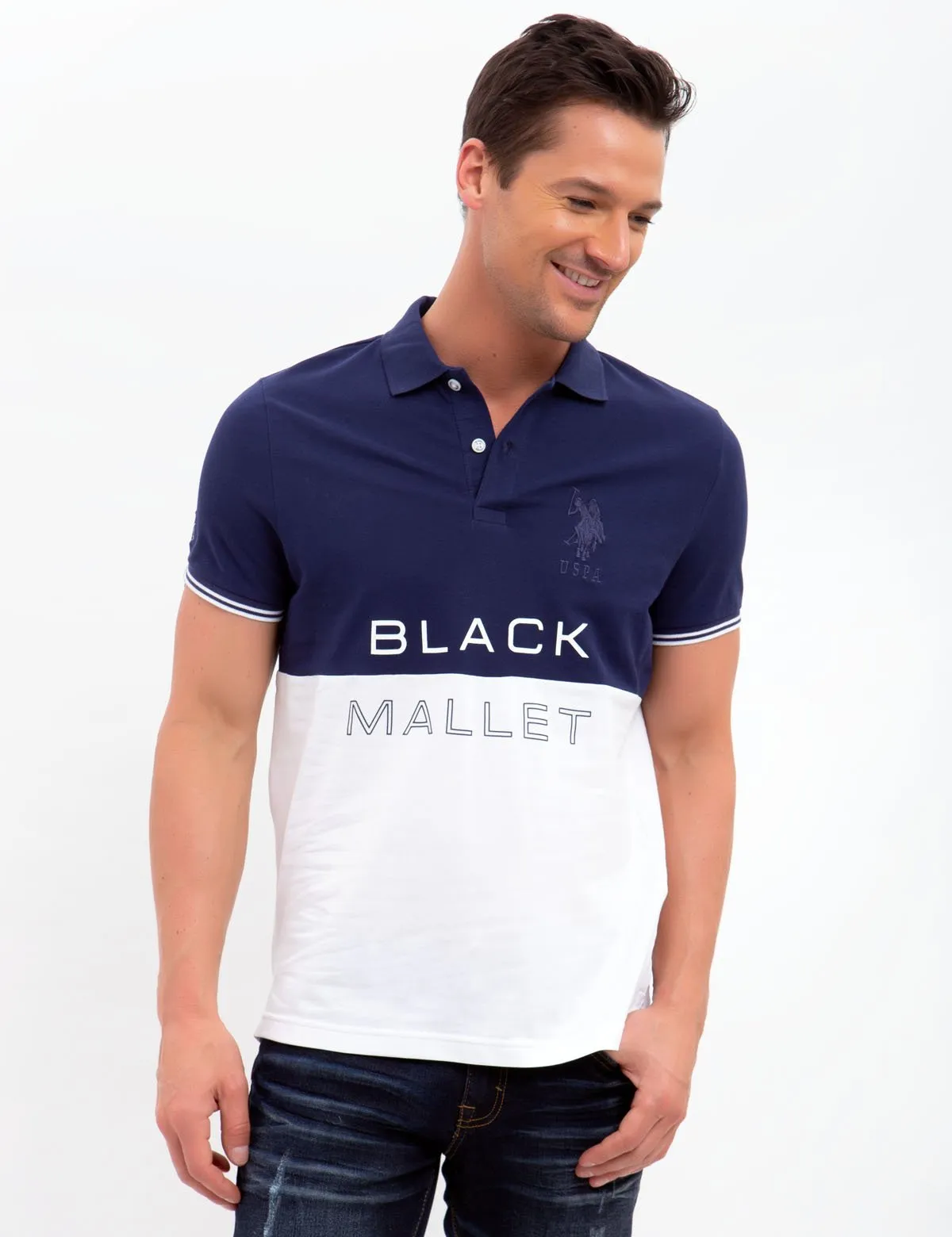 BLACK MALLET SLIM FIT STRETCH PIQUE POLO SHIRT