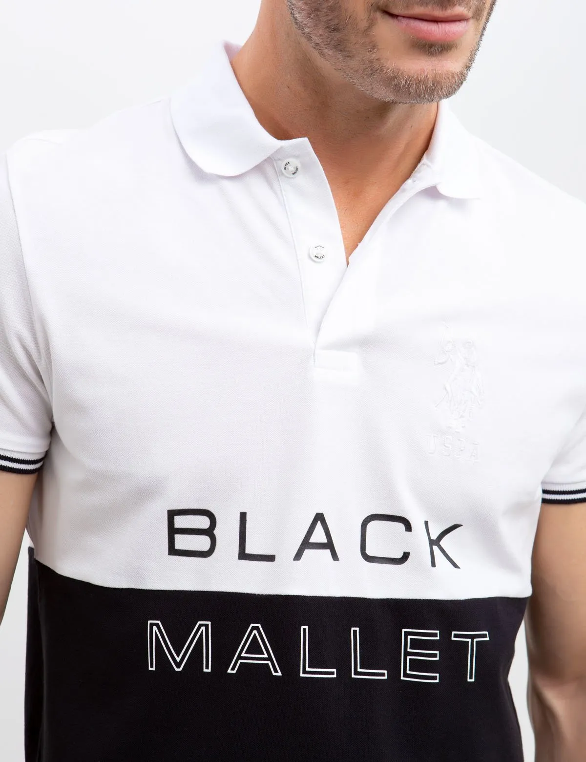 BLACK MALLET SLIM FIT STRETCH PIQUE POLO SHIRT