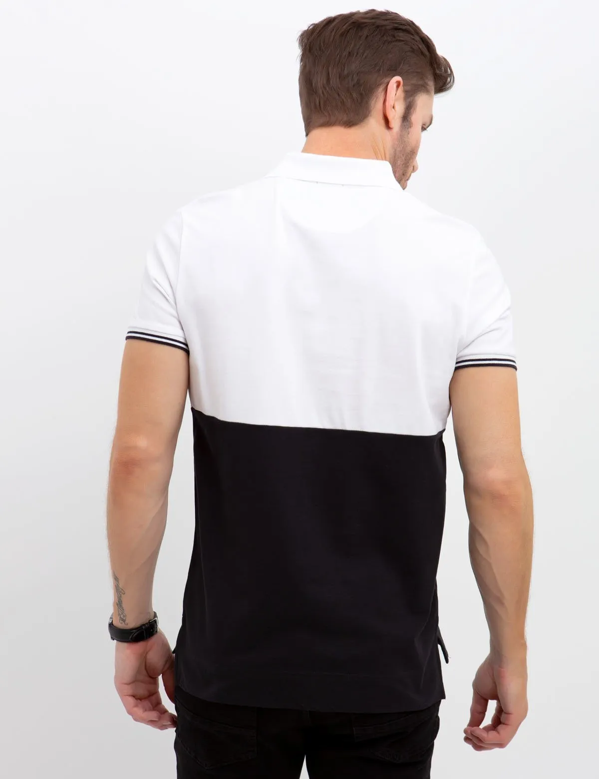 BLACK MALLET SLIM FIT STRETCH PIQUE POLO SHIRT