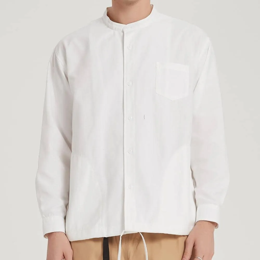 Boysnextdoor Band Collar Oxford Shirt White