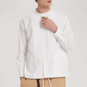 Boysnextdoor Band Collar Oxford Shirt White