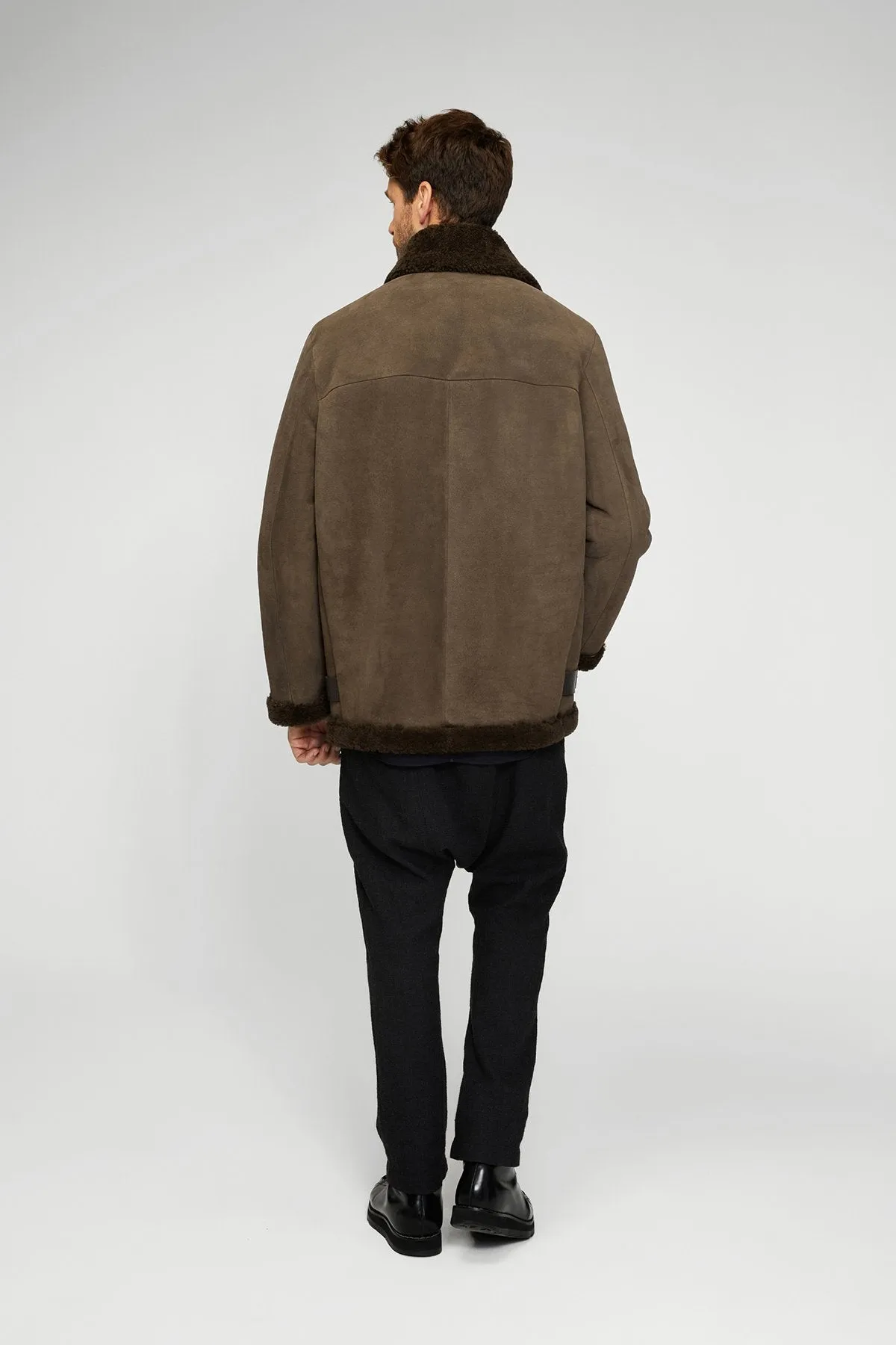 Brown Tobacco Shearling Coat