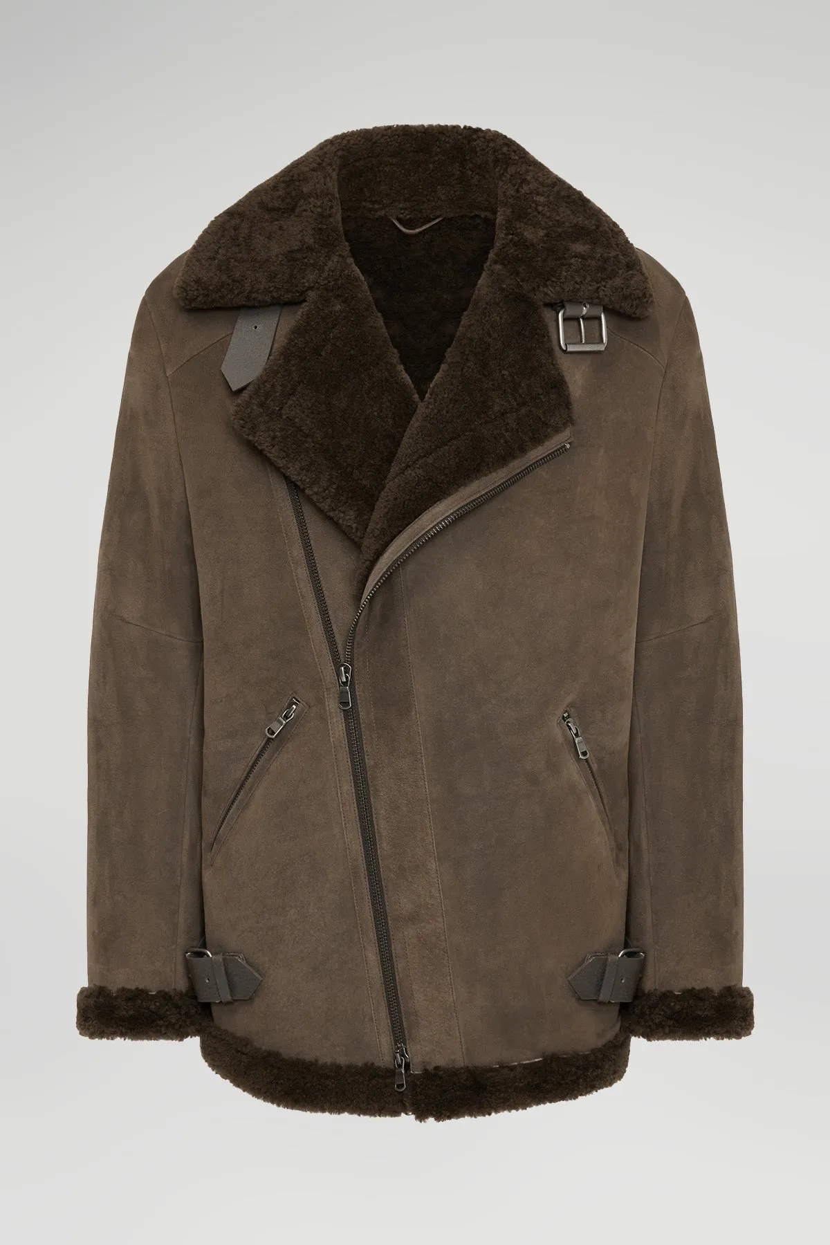 Brown Tobacco Shearling Coat