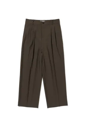 Brown Two Tuck Wide Pants