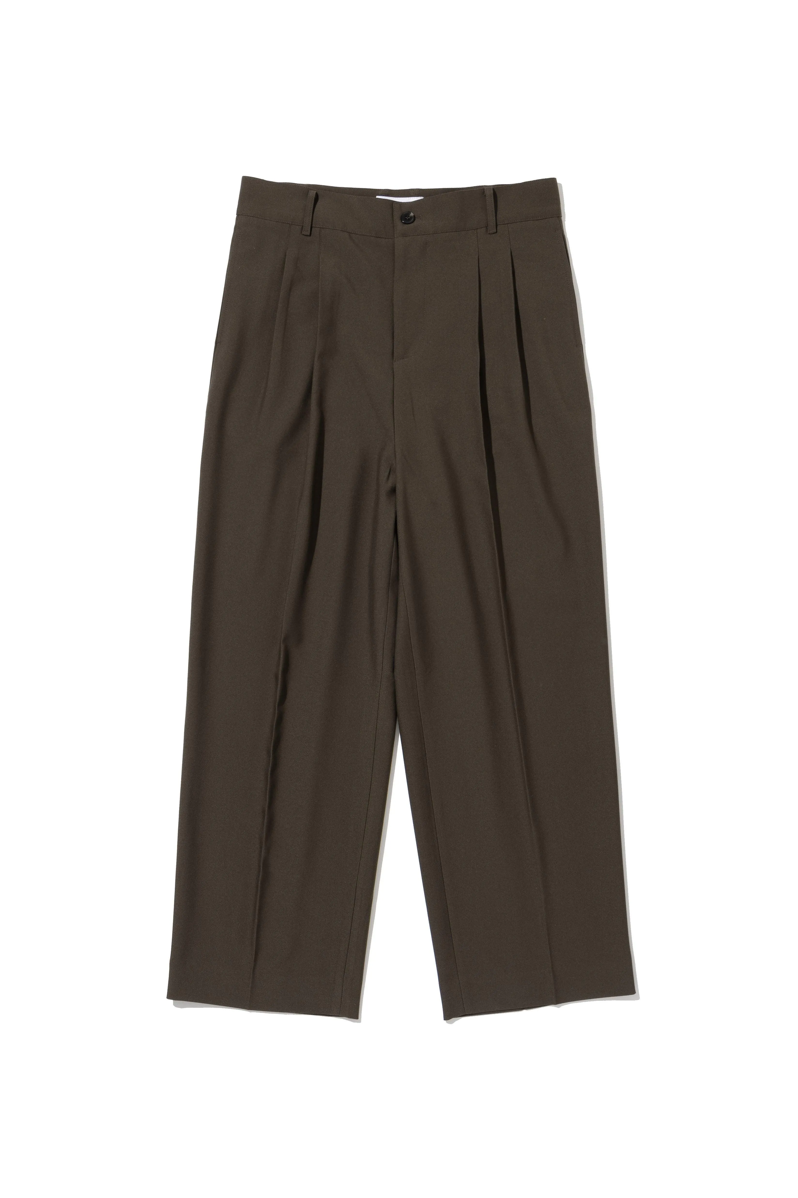 Brown Two Tuck Wide Pants