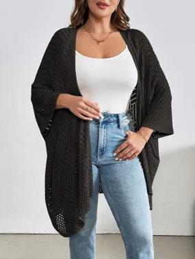Cardigan Assimétrico Manga Três Quartos