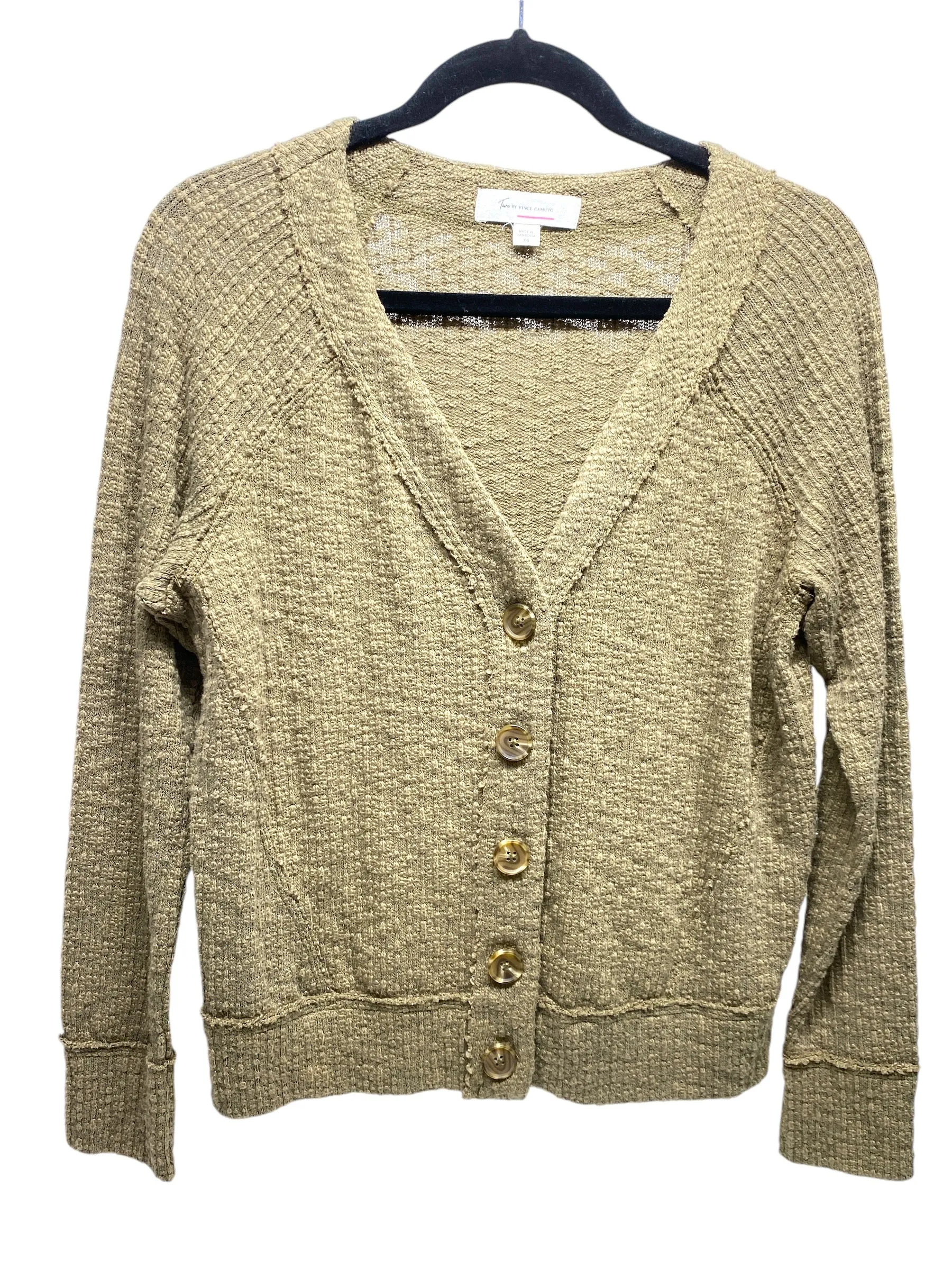 Cardigan By Turo By Vince Camuto In Olive, Size: Xs