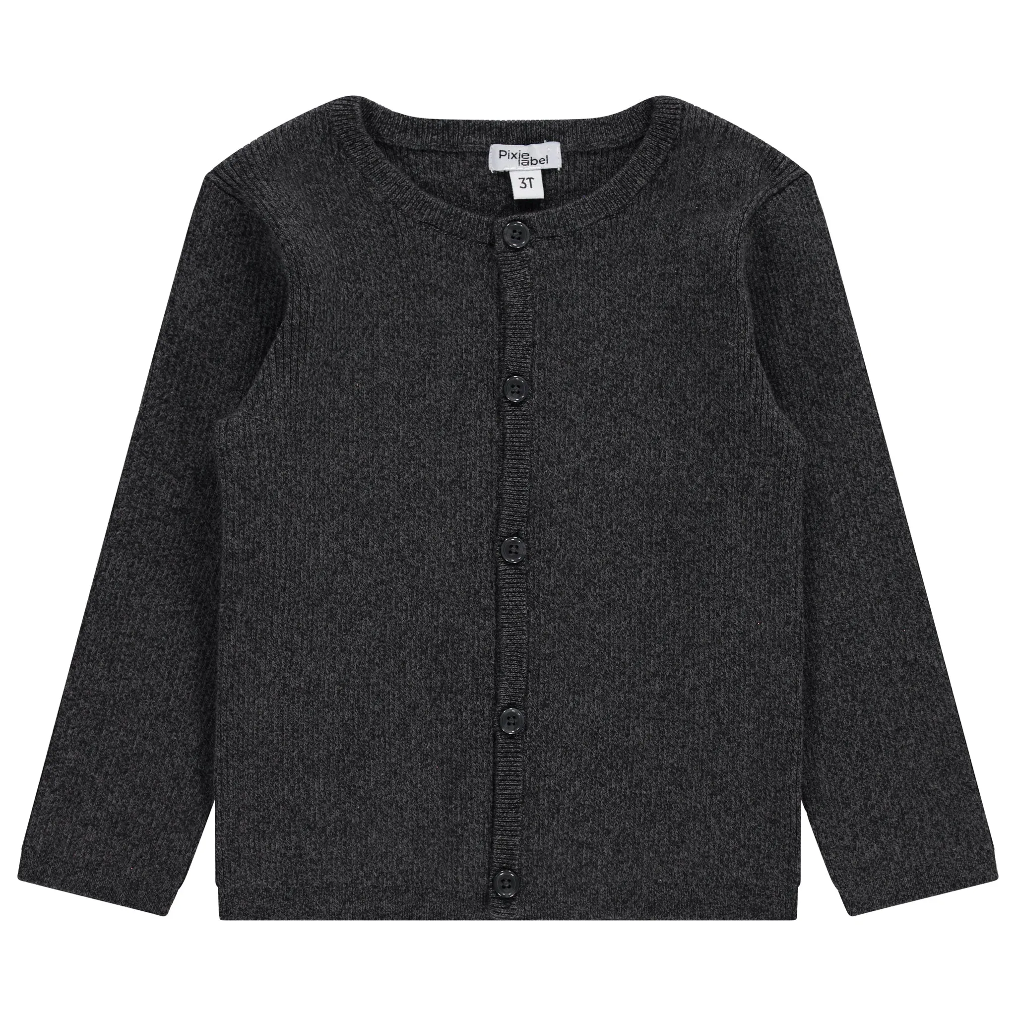 cardigan ribbed knit - black heather