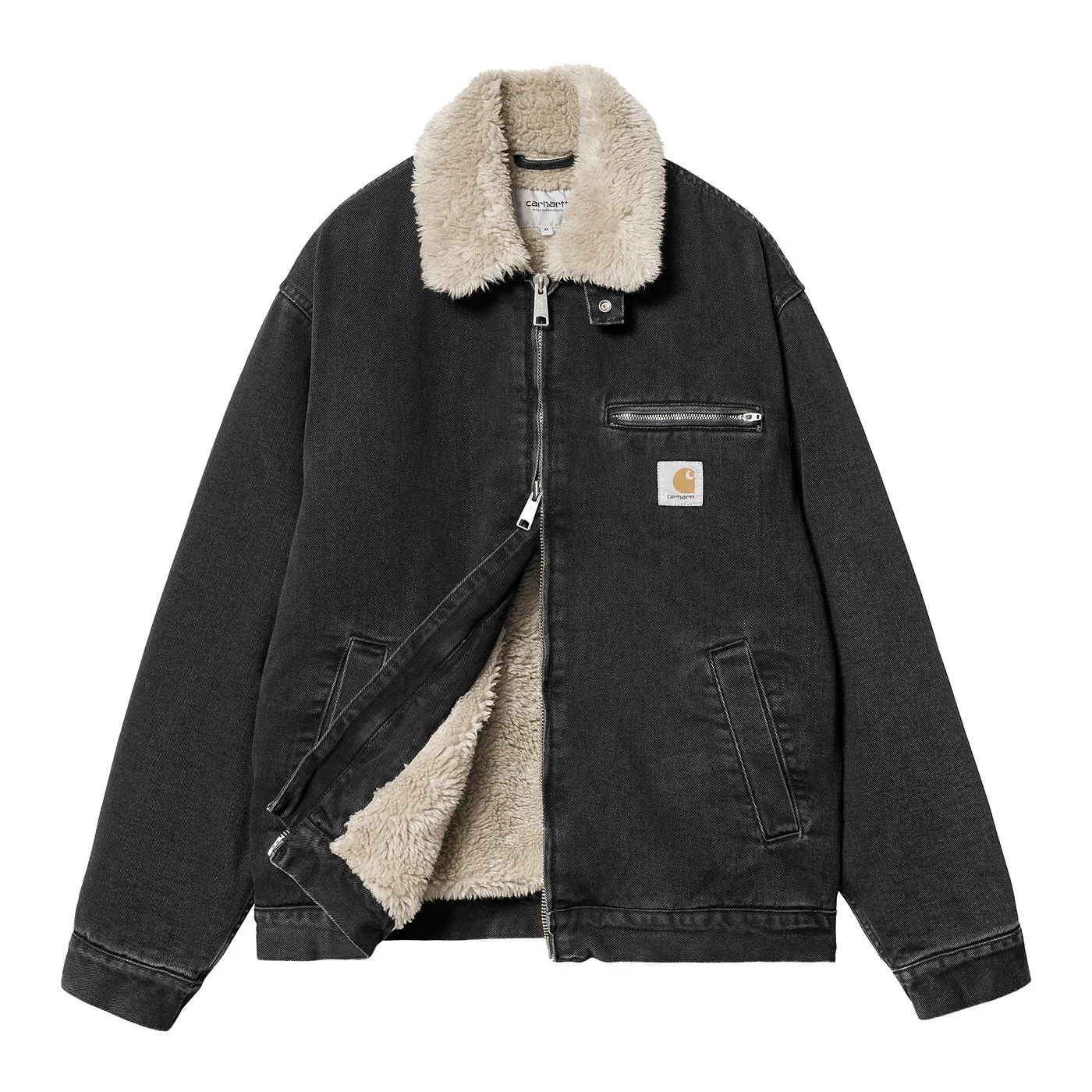Carhartt WIP Original Herald Jacket in Black with Wall Stone Wash - Mens Fashion Outwear