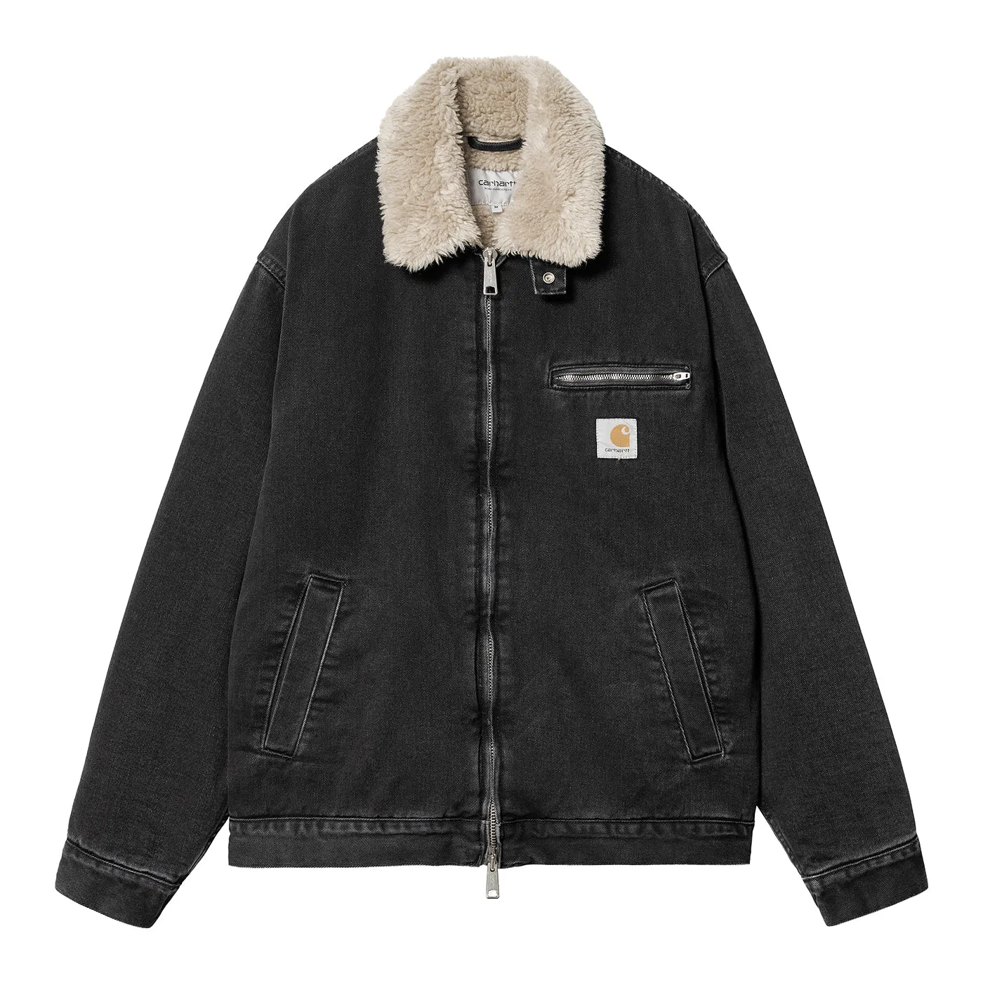 Carhartt WIP Original Herald Jacket in Black with Wall Stone Wash - Mens Fashion Outwear