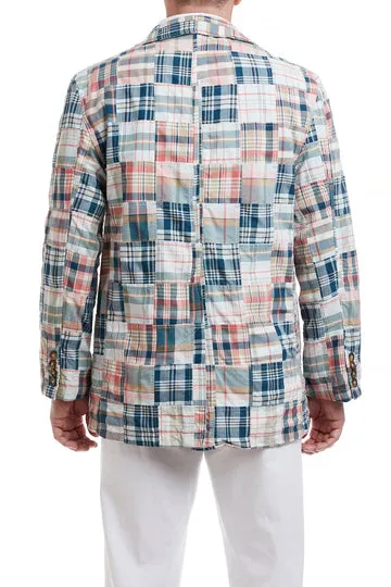 Castaway Mens Spinnaker Blazer - Grey Lady Patch Madras