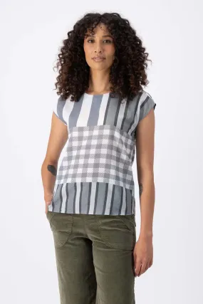 Central Park Tee Black in Seersucker