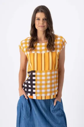 Central Park Tee Orange in Seersucker
