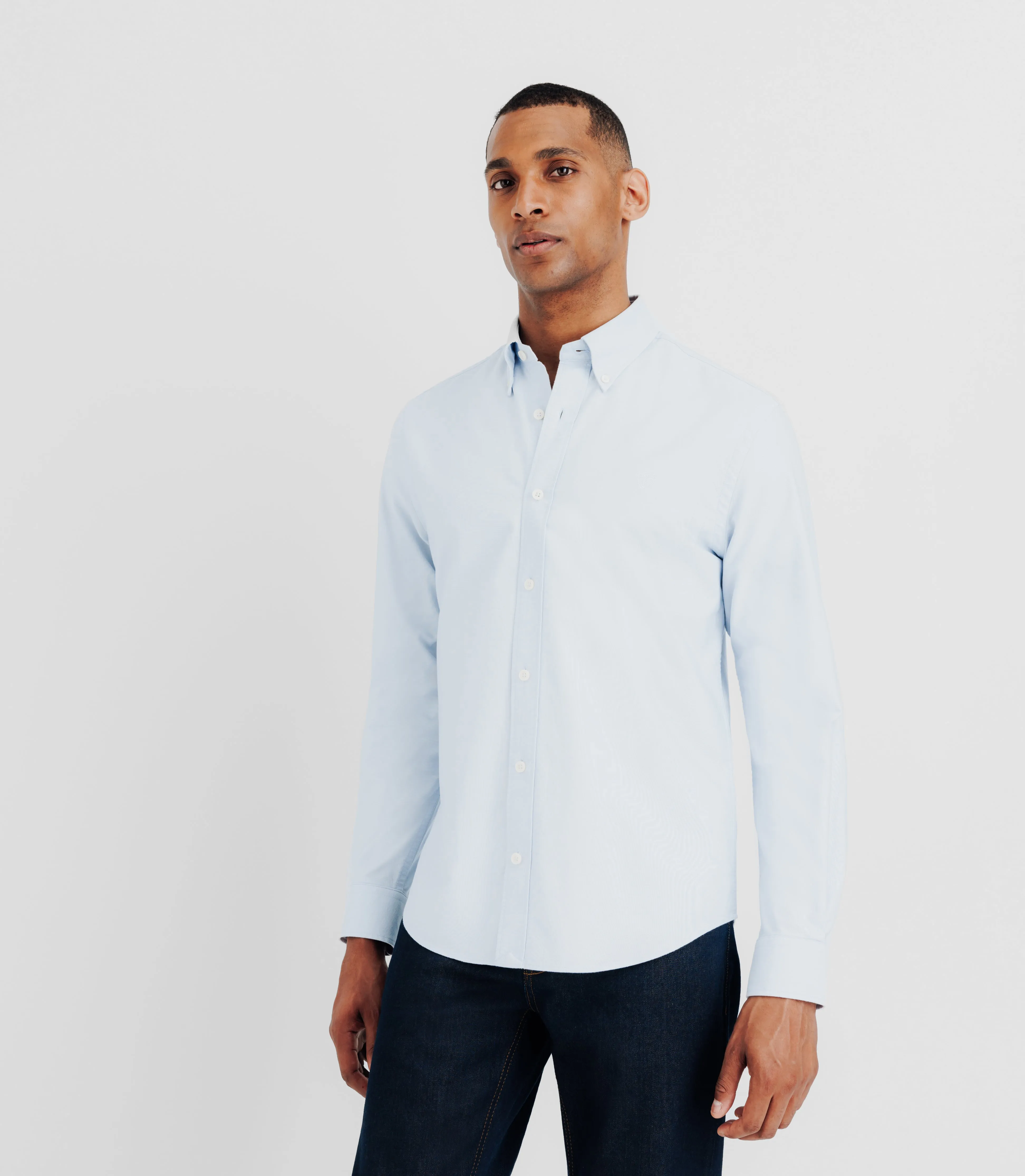 Chemise avec col boutonné ciel