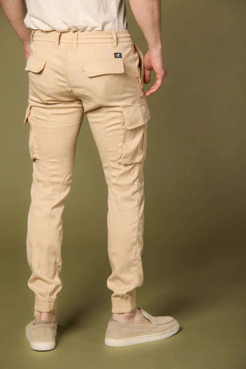 Chile Elax pantalone cargo uomo in twill con coulisse extra slim