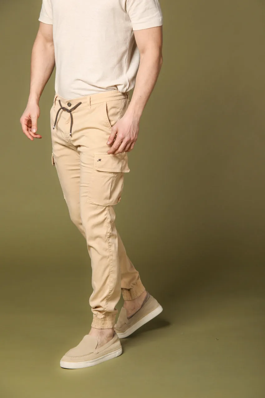 Chile Elax pantalone cargo uomo in twill con coulisse extra slim