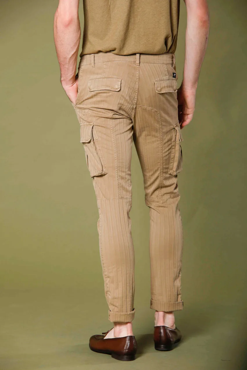 Chile pantalone cargo uomo in cotone resca 3D extra slim