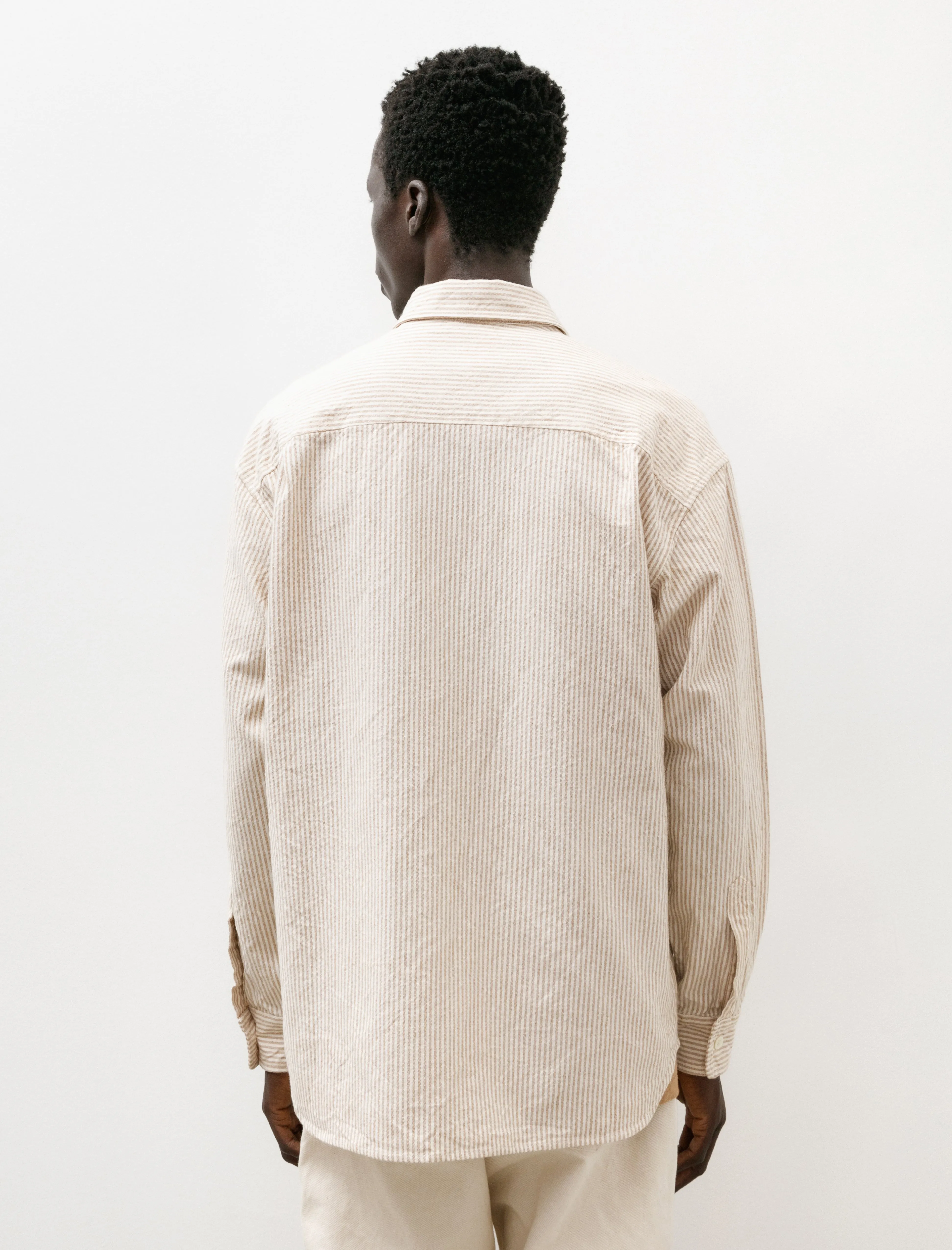 Striped Foxfibre® Oxford Shirt with Curved Hem