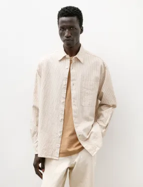 Striped Foxfibre® Oxford Shirt with Curved Hem