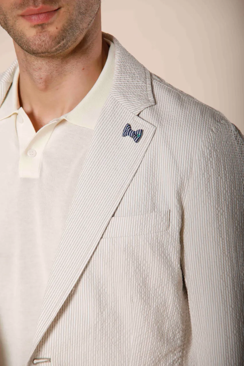 Da Vinci blazer uomo in seersucker a righe regular