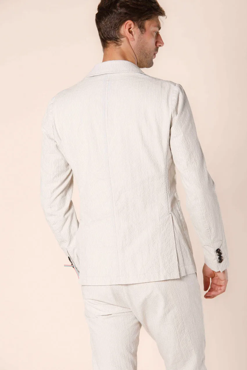 Da Vinci blazer uomo in seersucker a righe regular