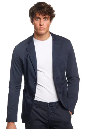 Da Vinci travel blazer uomo in raso tecnico travel stretch con dettagli regular