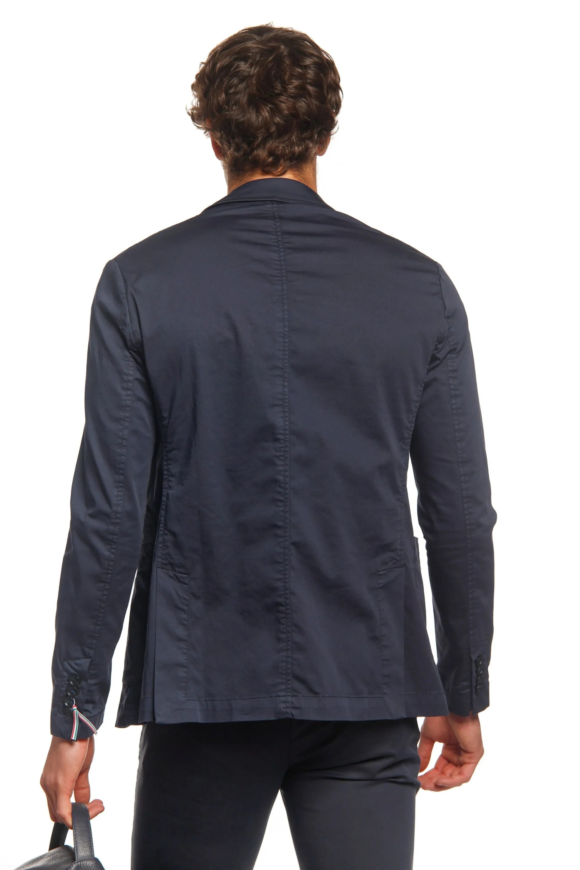 Da Vinci travel blazer uomo in raso tecnico travel stretch con dettagli regular