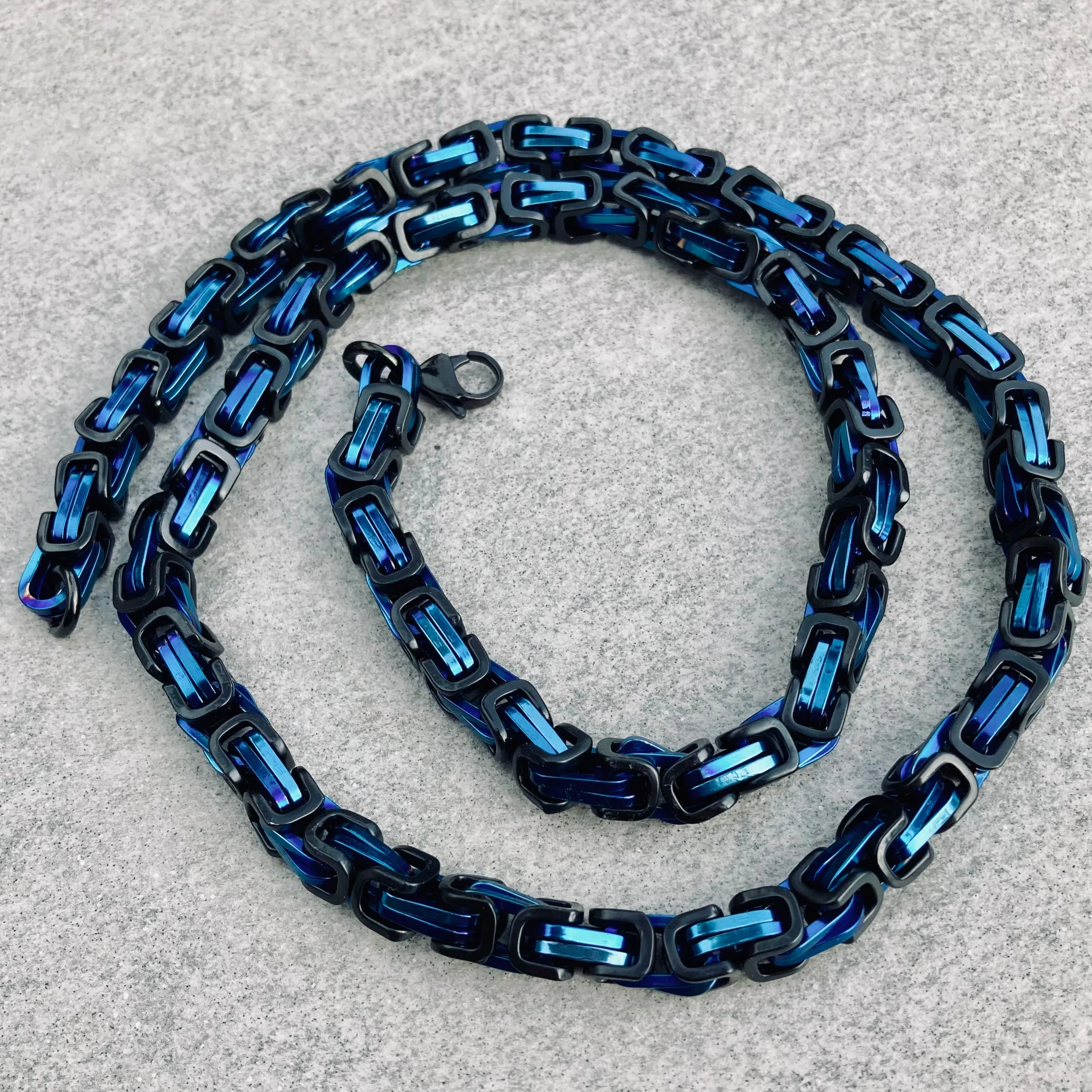Daytona Necklace - Blue & Black - Deluxe - 1/4 inch wide