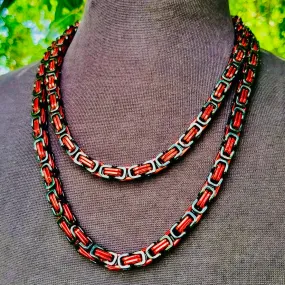 Daytona Necklace - Red & Black - Heritage - 1/2 inch