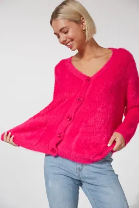 Eb & Ive Nord Cardigan In Azalea