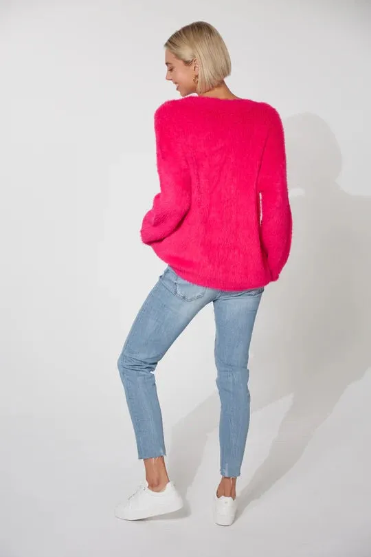 Eb & Ive Nord Cardigan In Azalea